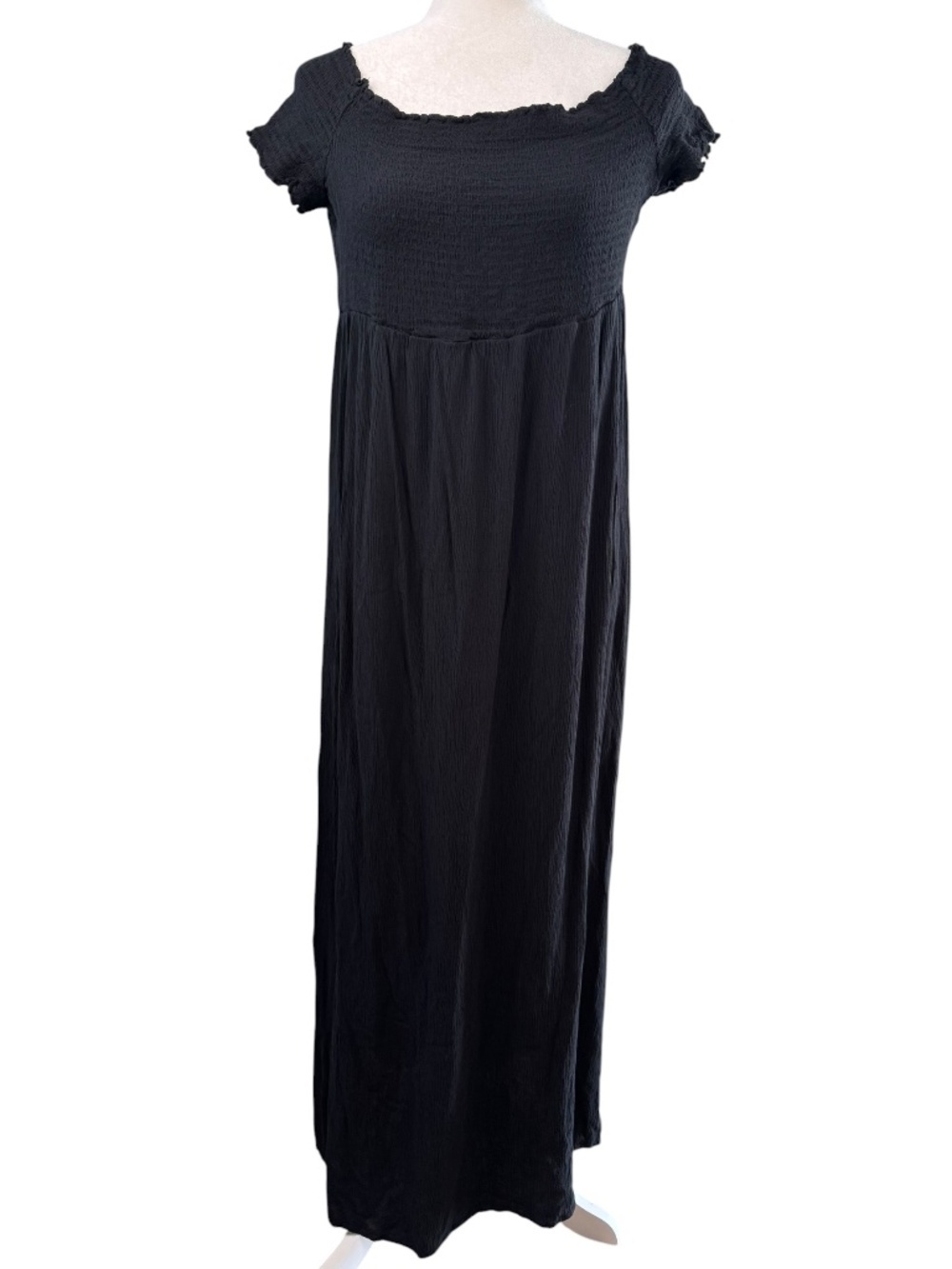 SO Goods For Life Black Smocked Maxi Dress Size 1X